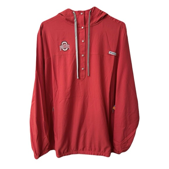 NEW Columbia Womens XL Tamiami Ohio State OSU Windbreaker Hoodie Jacket Red - Picture 4 of 10